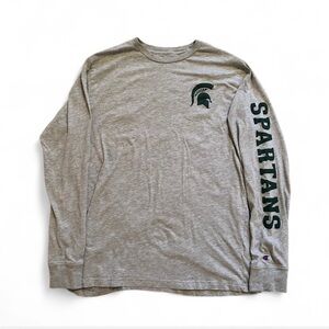 MENS MICHIGAN STATE SPARTANS GREY CHAMPION STADIUM LONG SLEEVE TEE MENS SIZE L